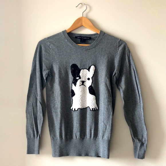 French Connection Bulldog sequins sweater S - Picture 2 of 4